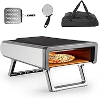 Vista 7 de Horno de pizza, horno de pizza de 12 pulgadas para exteriores con propano a gas y accesorios portátiles para hacer camping en el patio trasero al
