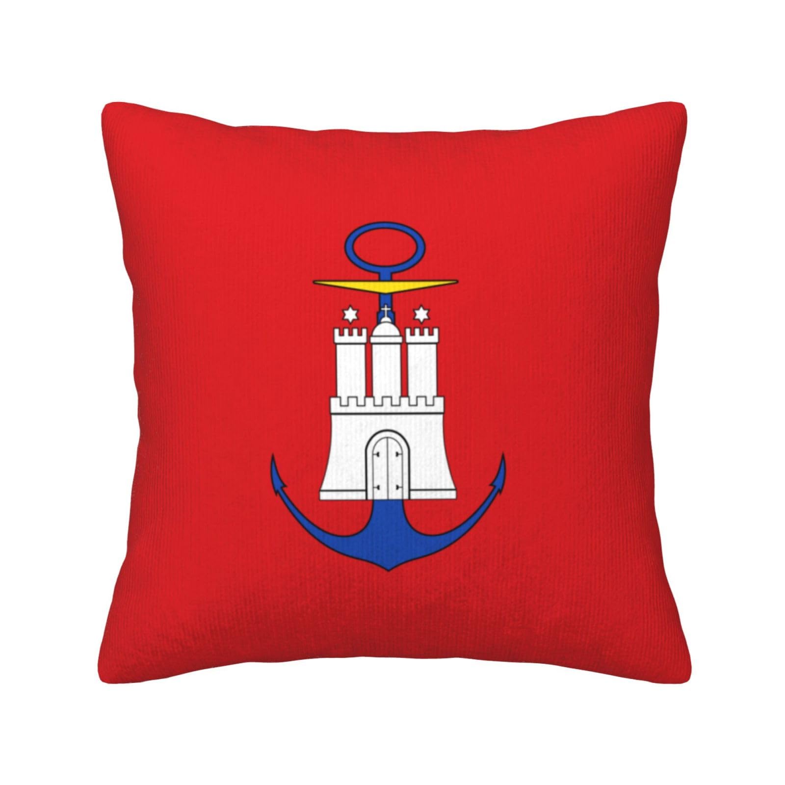 HGIUYDRD Hamburg Flag Print Corduroy Throw Pillow with Invisible Zipper Closure for Living Room, Couch and Bed