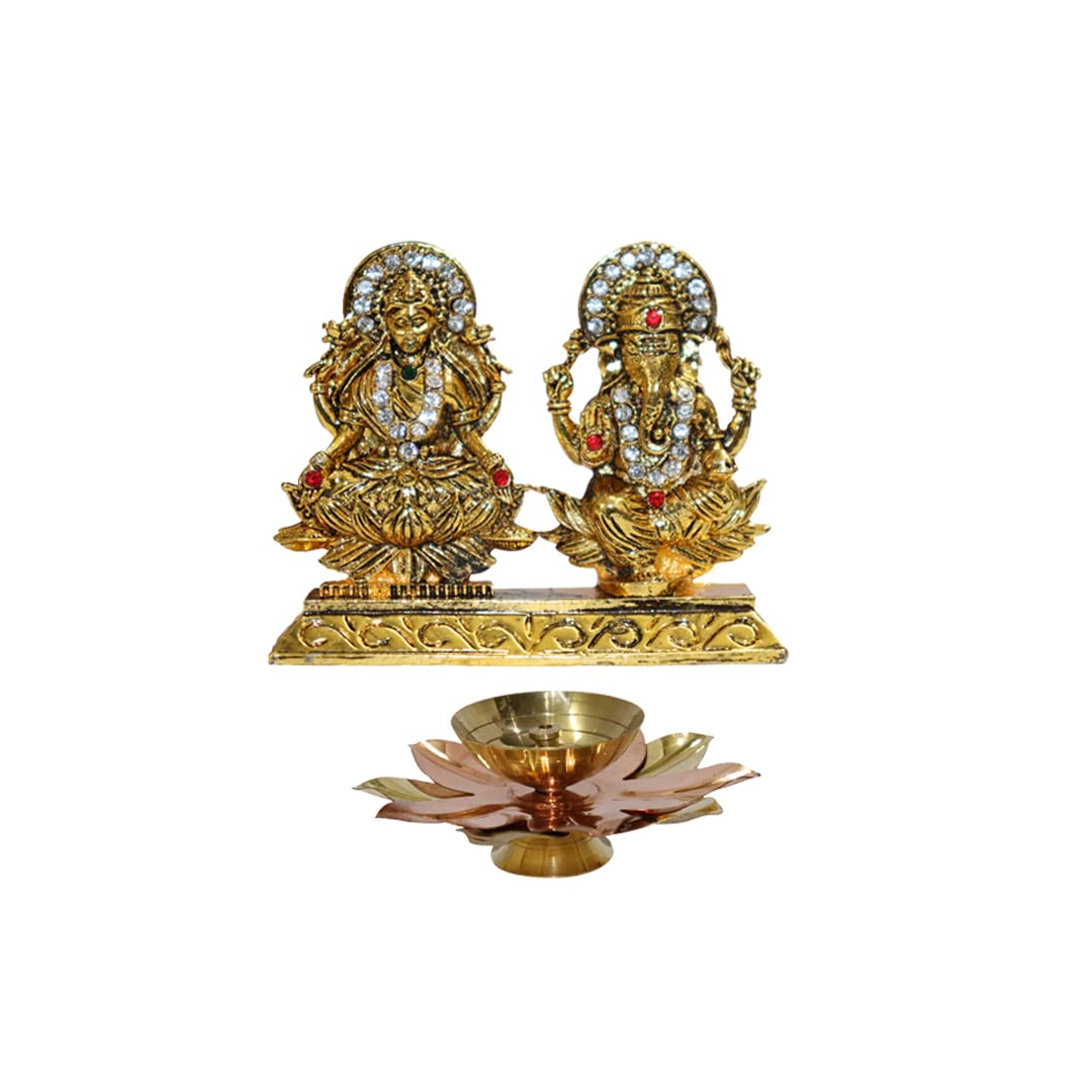 Buy LAKSHMI'S EAGLE Brass Diyas Indian Oil Lamp Pooja Ghee Lamp Hindu