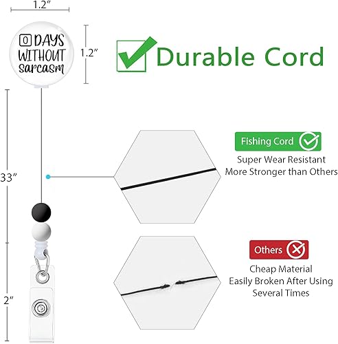 Vista 23 de Gctriki Carretes de insignia retráctiles con cuentas de silicona, clip retráctil con soporte de insignia, clip retráctil, llavero de identificación
