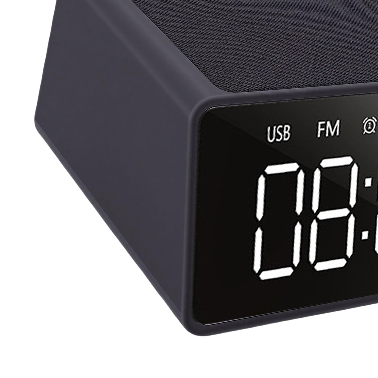 Sveglia Digitale Altoparlante Bluetooth con Caricabatterie Wireless da 10 W, Display LED da 5 Pollici, Radio FM, Microfono Integrato per Comodino