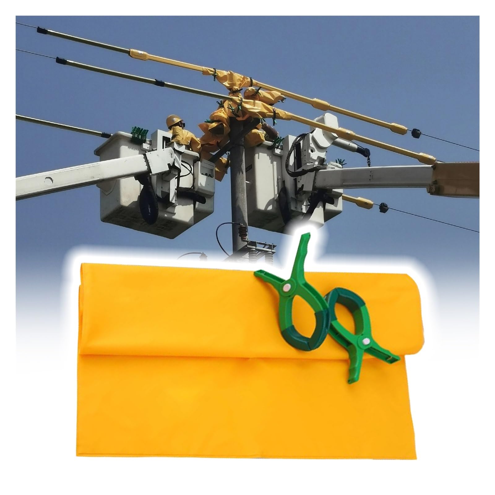 Manta/Esterilla Aislante para Exteriores con 2 Clips, Adecuada para Trabajos eléctricos de Emergencia, Esterilla Aislante Ligera de EVA de Alto Voltaje, con Bolsa de Almacenamiento (400 V, 1