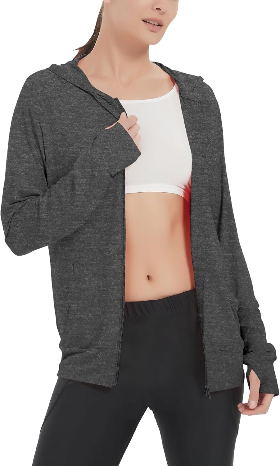 LETAOTAO Womens' Lightweight Zip Up Hoodies Stretch Thin Summer Jackets For Women - Image 2