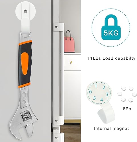 Vista 48 de FYY Percha magnética para corona, paquete de 2 imanes resistentes con gancho para refrigerador, ganchos magnéticos para decoración de Navidad