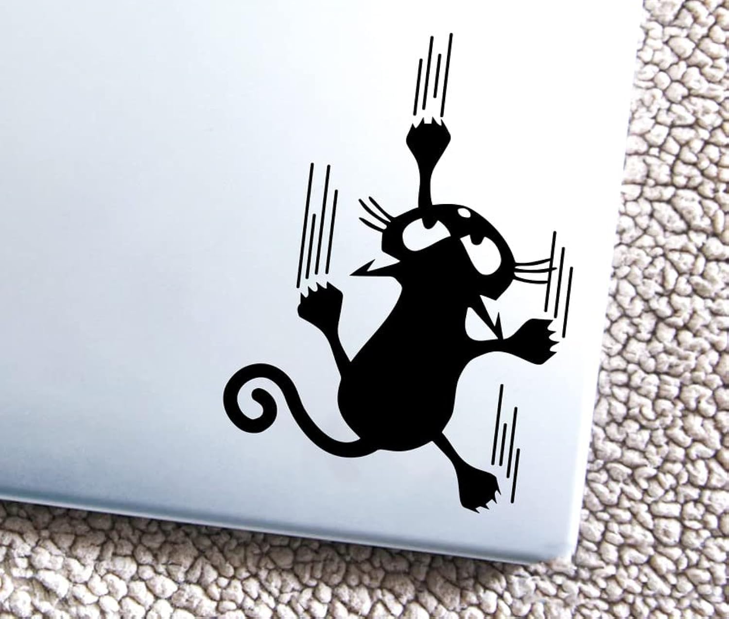 Cute Falling Cat Light Switch Funny Slipping Cool Vinyl Sticker Decal Vinyl Decal Sticker Premium Quality Black For Car Bumper Truck Van SUV Window Wall Boat Cup Tumblers Laptop or Any Smooth Surface 5x4