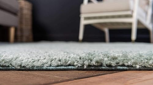 Miniatura 4 de Unique Loom Solo Collection - Alfombra de área Calabasas (3 pies 3 pulgadas x 5 pies 3 pulgadas, Rectangular, Azul Claro)