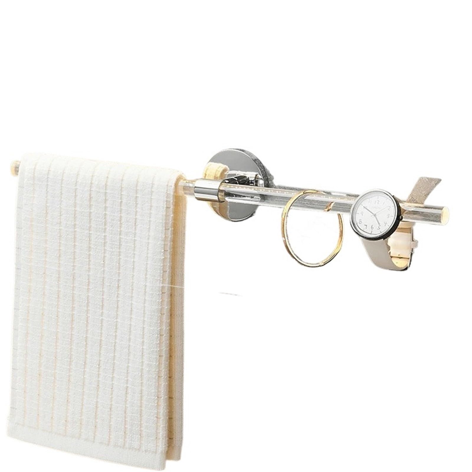 Bath Towel Bar Roll Tissue Paper Holder Rack For Bathroom Shelf Hanger Toilet Toiletries Kitchen Accessories For DIY Tools(Silver 50cm)
