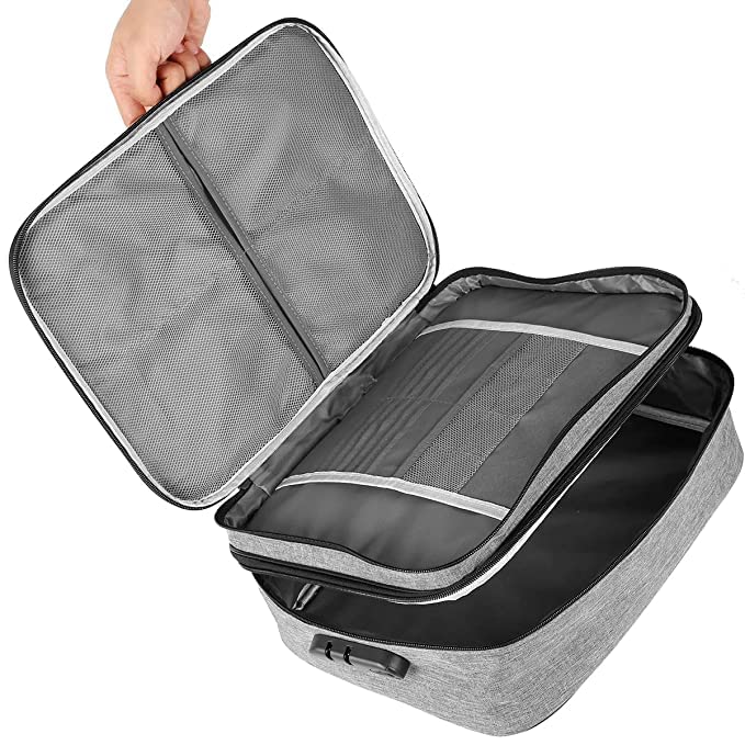 ANTORI Waterproof Organizer Document Case with Coded Lock Zipper Professional File Folders Bag for Certificates & Document Pack of 1 (Grey) 4