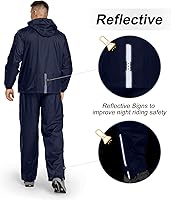 Vista 5 de 33,000ft Traje de lluvia para hombre, plegable, impermeable, ligero, equipo de lluvia para golf, senderismo, ciclismo, 2 piezas