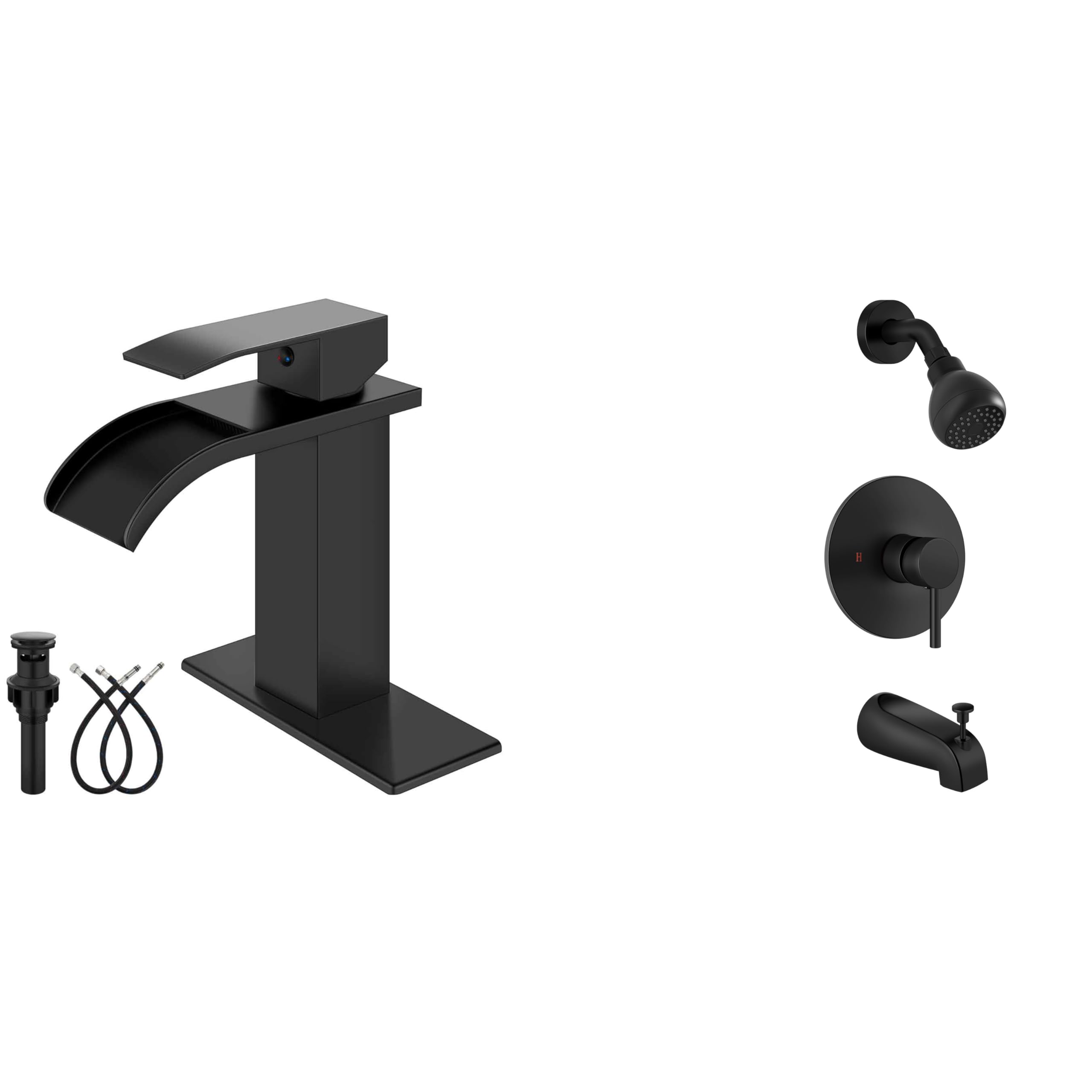 Hcfyauis Waterfall Bathroom Faucets&Shower Faucet Set