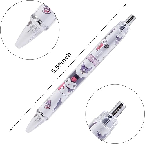 Miniatura 2 de QUQMDKL 5 bolígrafos de gatito con 4 bolígrafos de gel de dibujos animados de gatito de tinta negra de 0.020 in, regalo escolar para estudiantes