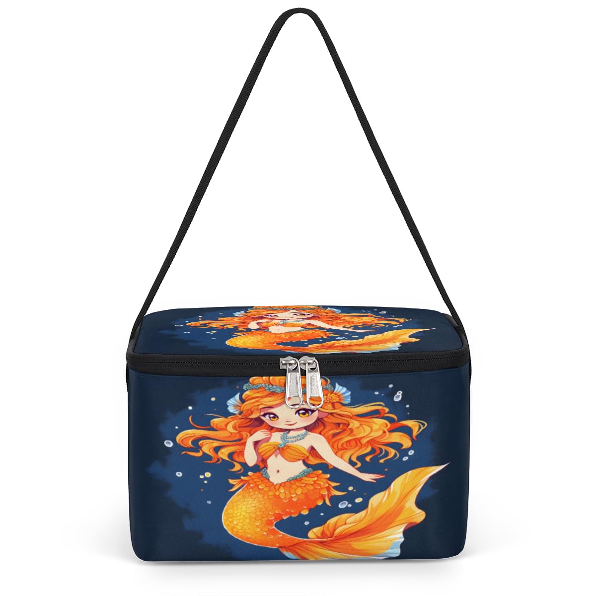 GzLeyigou Swimming Marine Mermaid Lunch Bags for Women Men 9 Cans, Hot & Cold Food Delivery Bag Insulated Grocery Bag Insulated Lunch Box Mermaid Cooler Bag for Office Work Picnic Beach