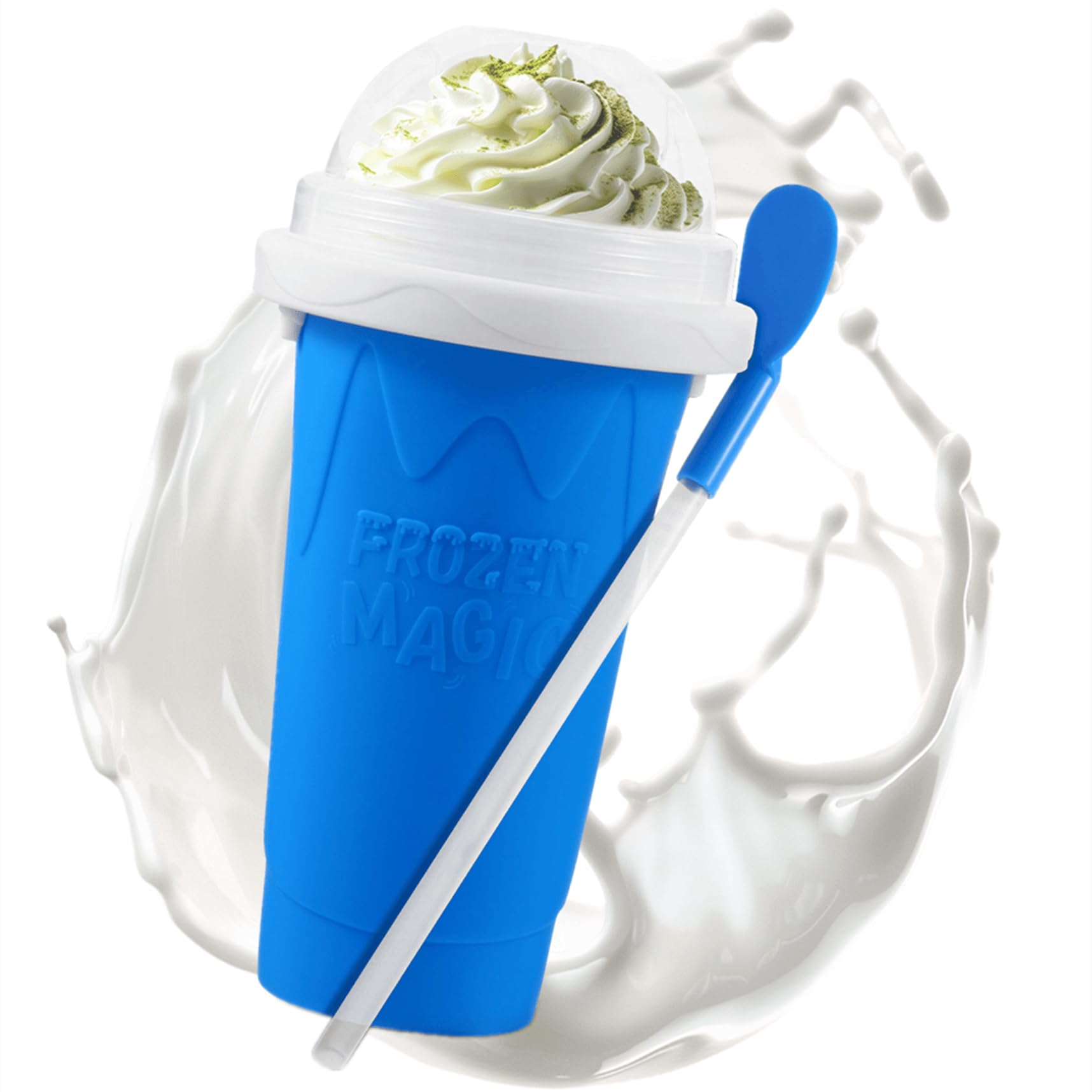 AWH Slushie Maker Cup, Magic Quick Frozen Smoothies Cup Double Layer Squeeze Cup Homemade Milk Shake Ice Cream Maker Cooling Cup DIY for Family