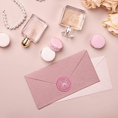 Miniatura 3 de CRASPIRE Sello de cera de mariposa para tarjetas de felicitación, decoración de luna, álbum de recortes, sello de sellado de 1.181 in, sello de