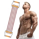 TOCO FREIDO Chest Expander | Arm Training, 5 Tubes Ajustable Arm Strength Trainer, Exercise Resistance Bands for Home Fitness Muscle Training Body Building
