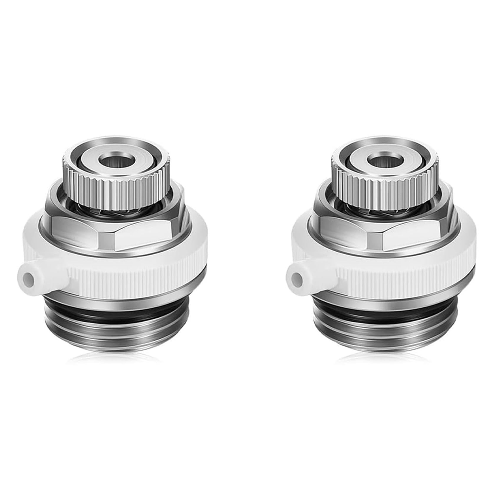 Jnchdghwa Silver 2X Fully Automatic Air Vent Auto Cut-Off Self Bleeding Radiator Valve 1/2Inch For Heating Systems