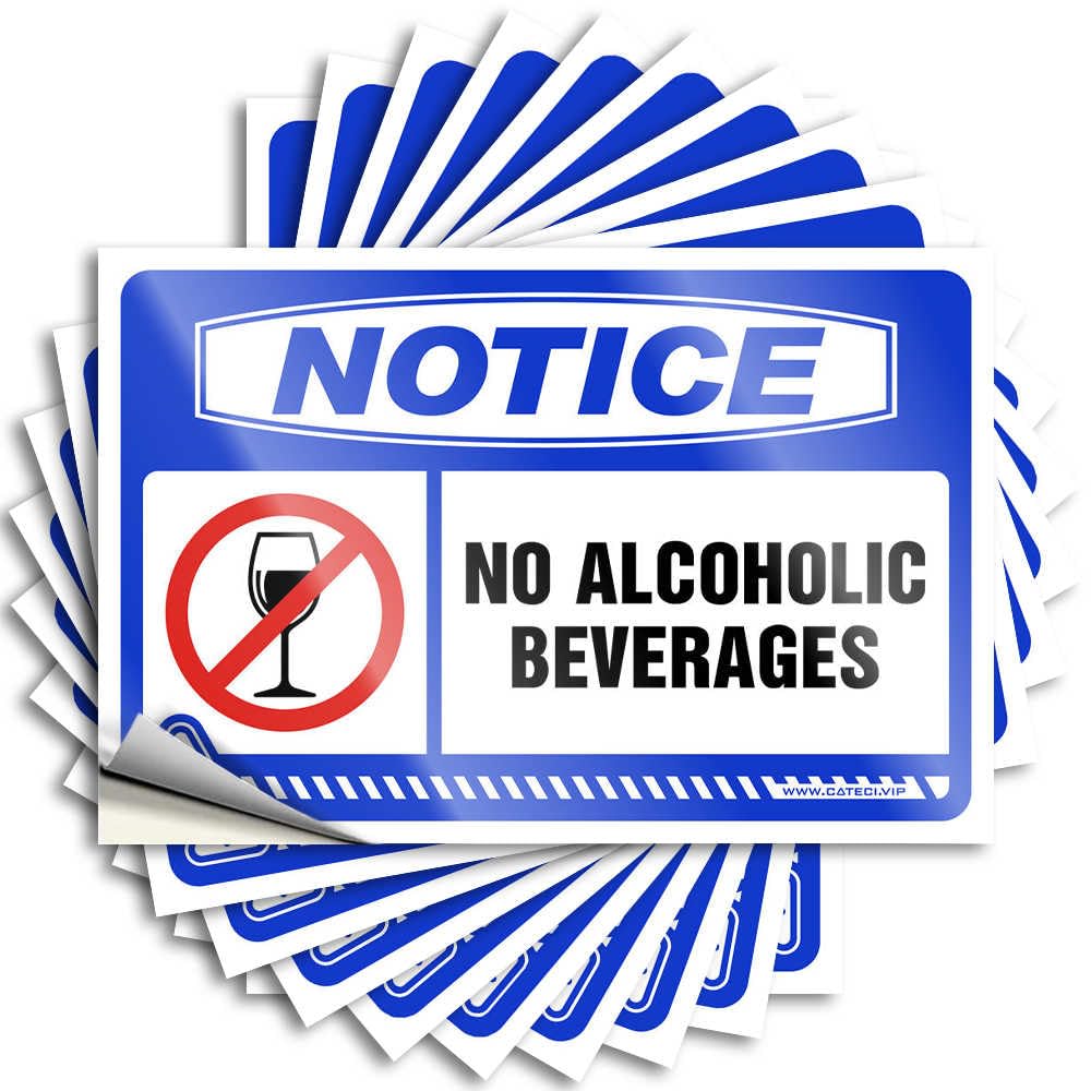 Notice No Alcoholic Beverages Affirmation Decals | Goods Waterproof Vinyl Garage Boss Removable Decal Peel Stick(6X9CM)