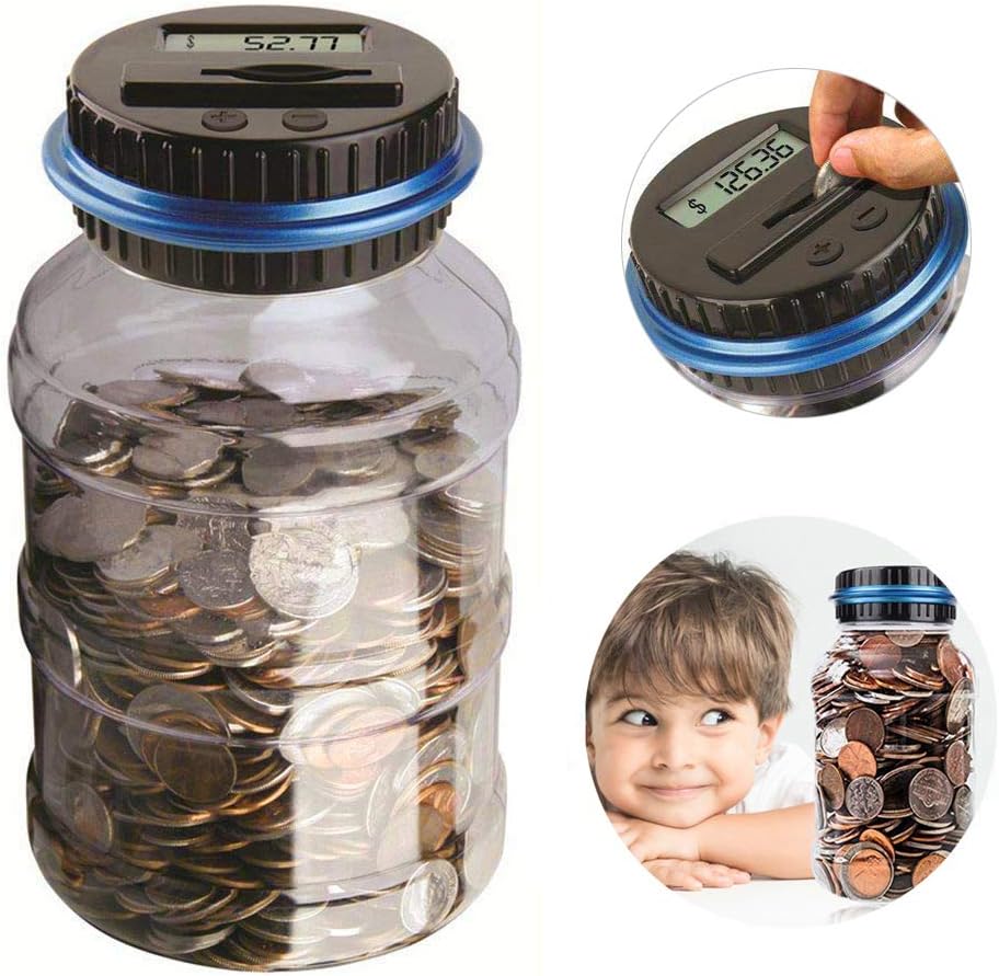 Winnsty Coin Piggy Bank Counter LCD Counting Coin Money