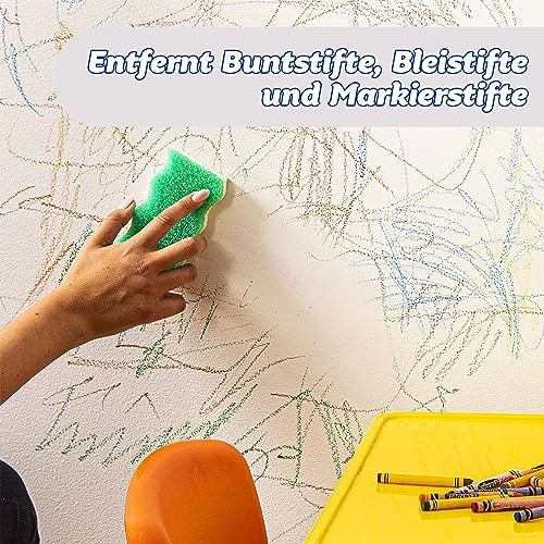Scrub Daddy Eraser Daddy 10x, Schmutzradierer, Starker & Haltbarer Melamin Schwamm, Doppelseitige Zauberschwamm Schmutzradierer, Allzweckreinigungsschwämme für gestrichene Wände, Blau Doppelpackung