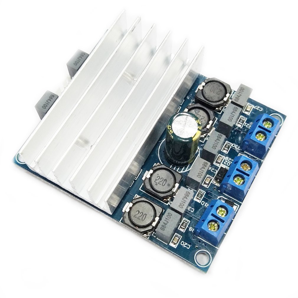HiLetgo TDA7492 2x50W D Class High Power Digital Amplifier Board AMP with Radiator 10-26V