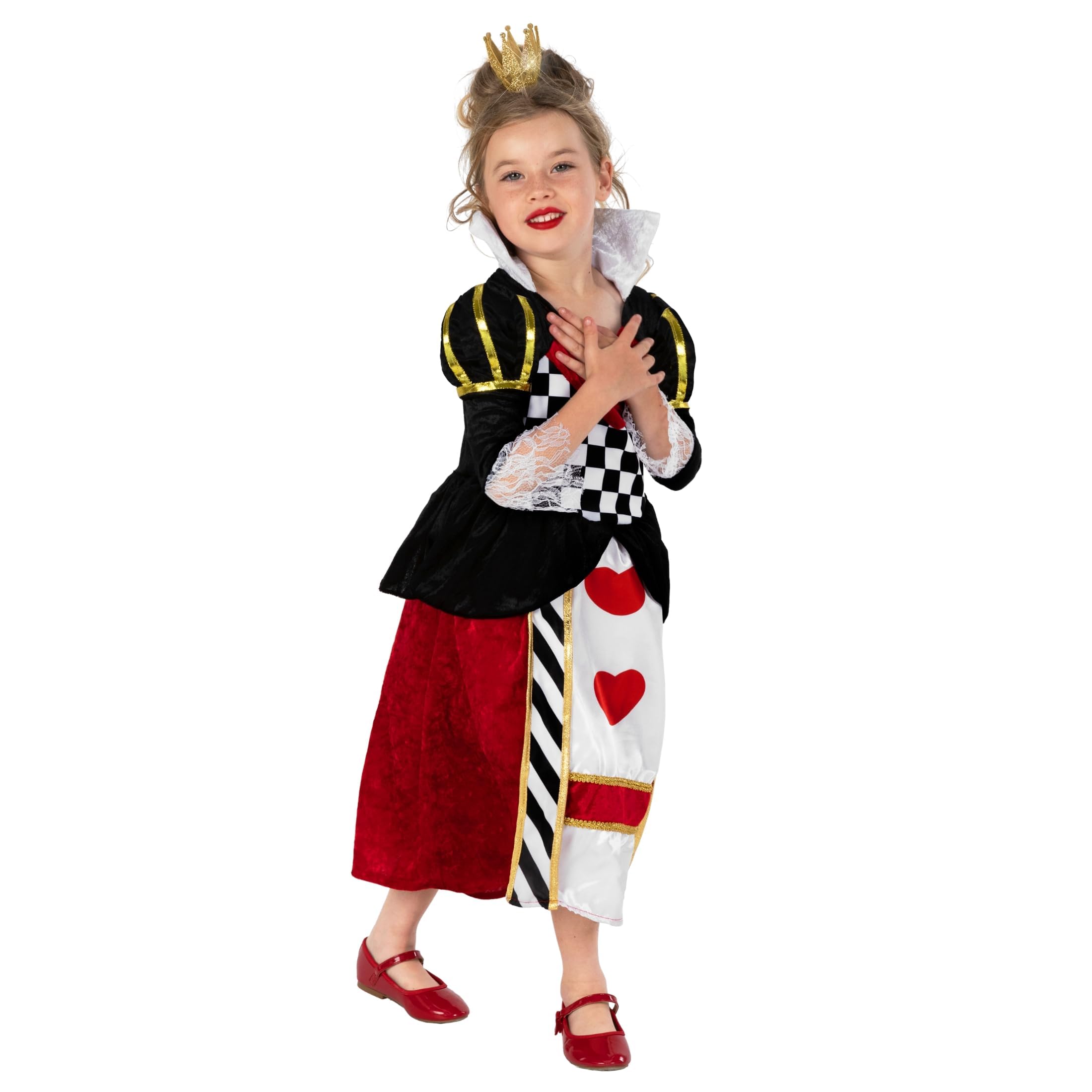Fun Shack Disfraz Reina Corazones Niña, Disfraces Cuento para Carnaval y Halloween