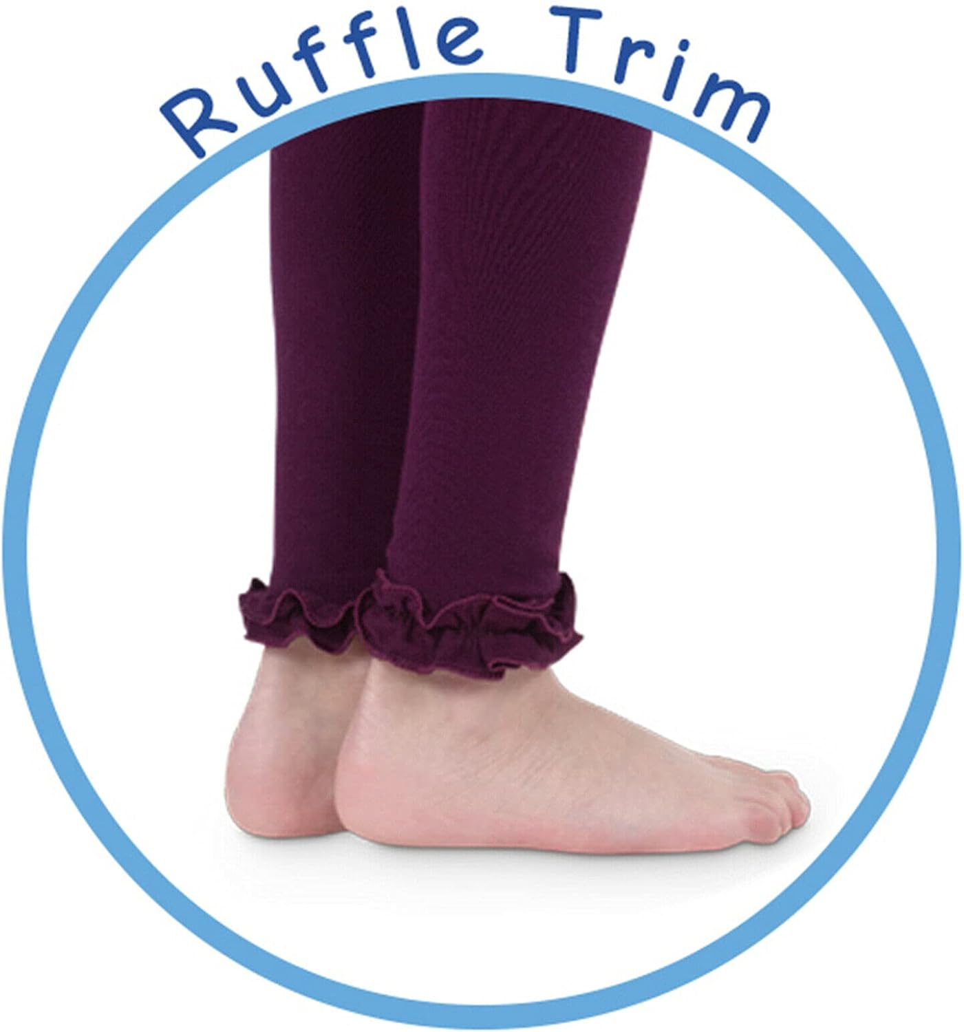 Jefferies Socks Girls Ruffle Lace Trim Pima Cotton School Uniform Footless Tights 2 Pack