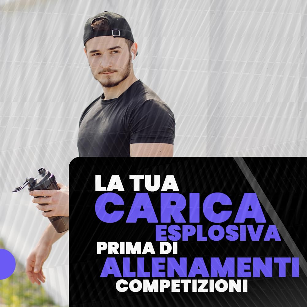 T-Rex Integratori Pre Workout, Energy Drink Potente con Creatina Monoidrata, Citrullina, Taurina, Arginina, Beta Alanina e Vitamine - Senza Caffeina, 250 g (250 g (Confezione da 1), Frutti di Bosco)