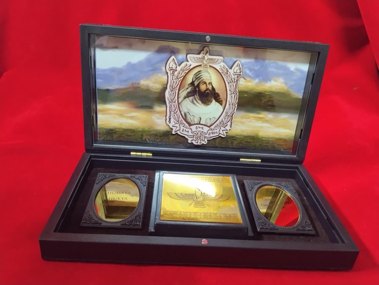 3D Parsi Religious Frame Gift Box with Ahura Mazda Symbol & Zoroastrian Artwork | Premium Spiritual Decorative Showpiece for Home, Office, Prayer Room | Navjote, Wedding, Housewarming & Corporate Gift-image-12