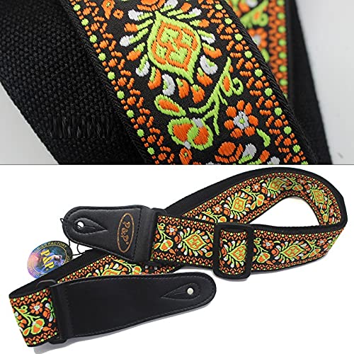 P&P Sangle de guitare de 5,1 cm avec extrémités en cuir réglable pour basses, acoustiques, classiques et électriques, style vintage pour filles, garçons, enfants, hommes et femmes – Vert mélangé - Les Beatles, Paul McCartney, John Lennon, RIngo Starr, George Harrison P&P Sangle de guitare de 5,1 cm avec extrémités en cuir réglable pour basses, acoustiques, classiques et électriques, style vintage pour filles, garçons, enfants, hommes et femmes – Vert mélangé – Image 3