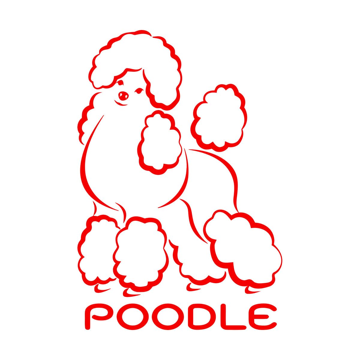 Mural and Wall Vinyl Decal Pet Grooming Cute Dog Beautiful Poodle 54x78.5cm Art Decoration Large red