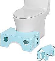 Vista 7 de Taburete de inodoro plegable de 7 pulgadas (azul), taburete saludable para baño con postura en cuclillas para defecar con pies antideslizantes, un