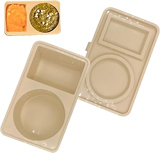Caja de condimentos de silicona, estuche de doble compartimento, 5.59 x 3.54 x 1.54 pulgadas, fácil de limpiar, contenedor de preparación de comidas para cocina, al aire libre, escuela, senderismo y