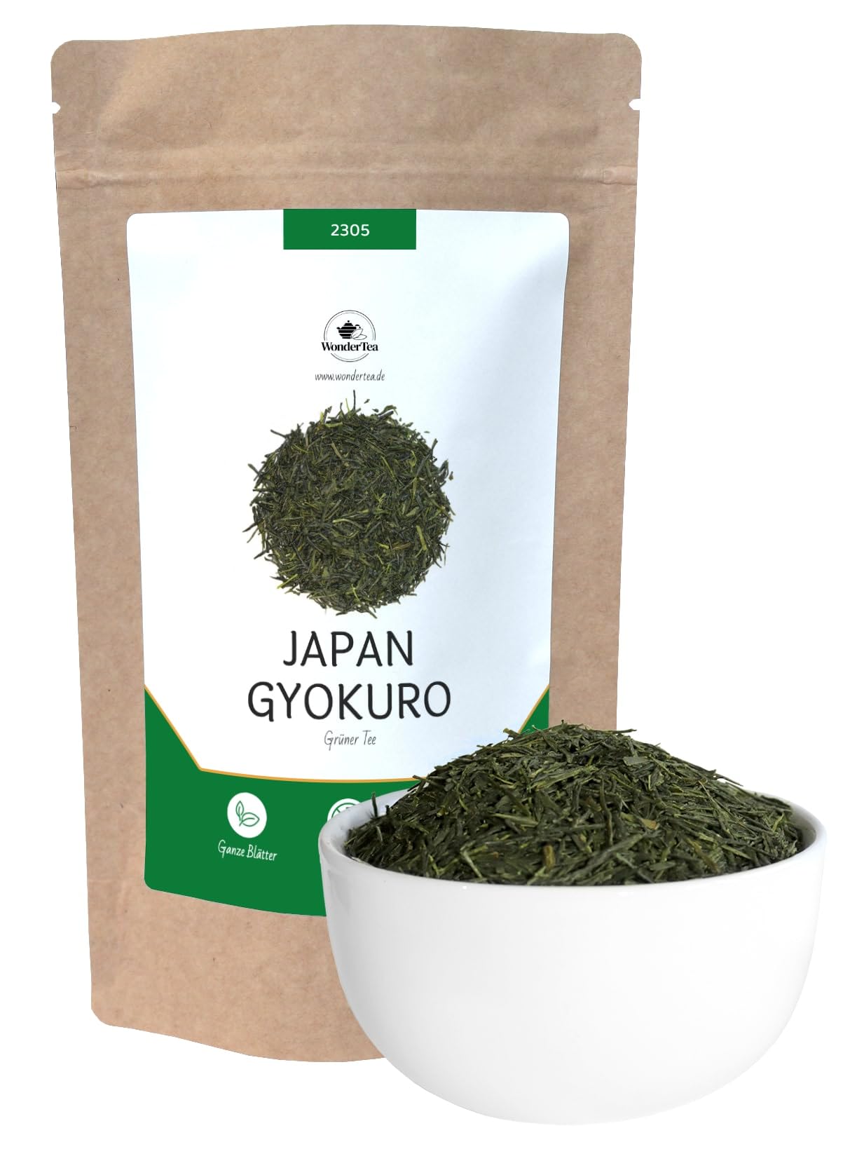 Japan Gyokuro, grüner Tee aus Japan, loser premium Grüntee, ohne zugesetzte Aromen, Feine Süße und Umami | WonderTea Japan Gyokuro Green Tea (250g)
