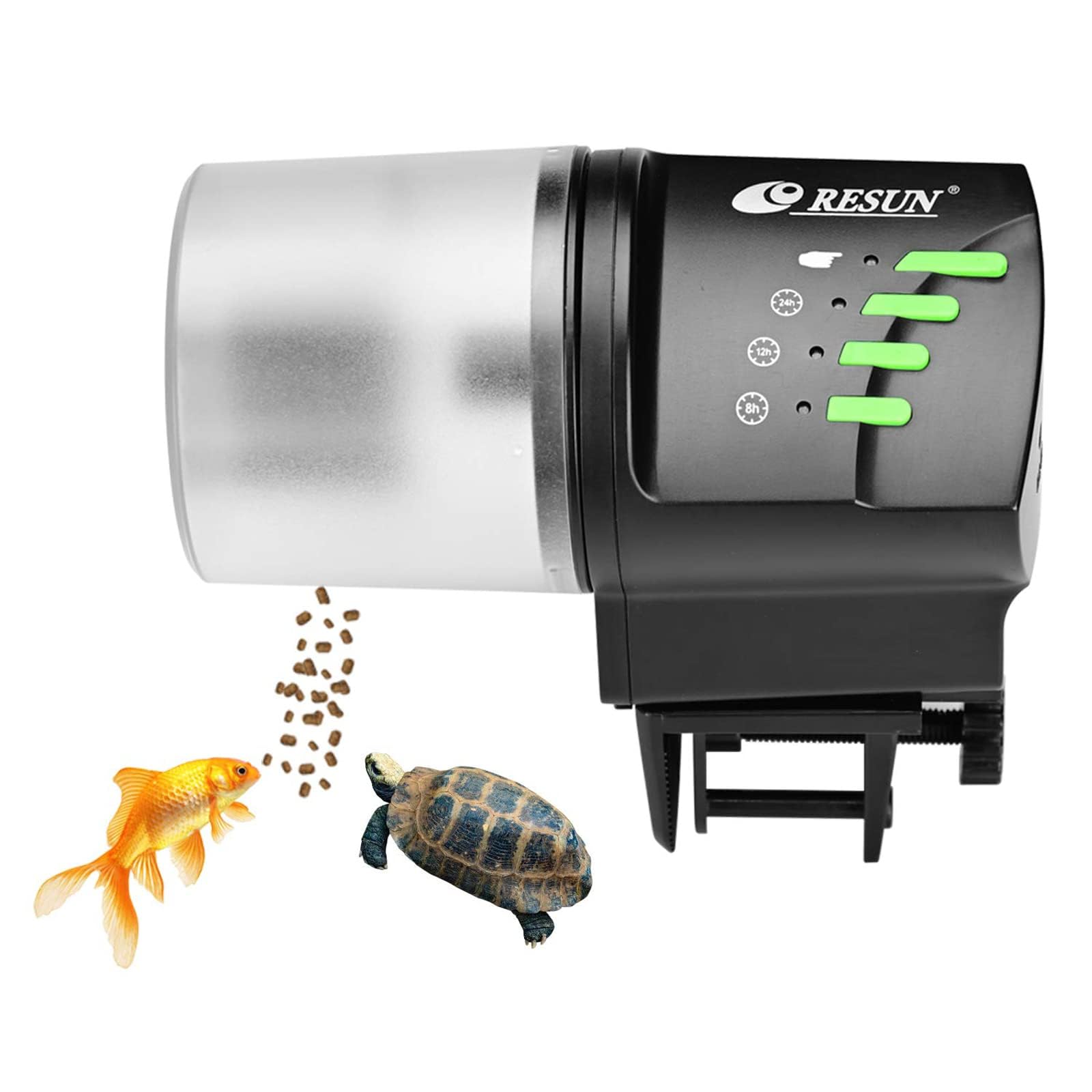 Bediening aquariumvoederautomaat, app Smart visvoerautomaat aquarium met lcd-display, digitale geautomatiseerde voederdispenser voor vissen