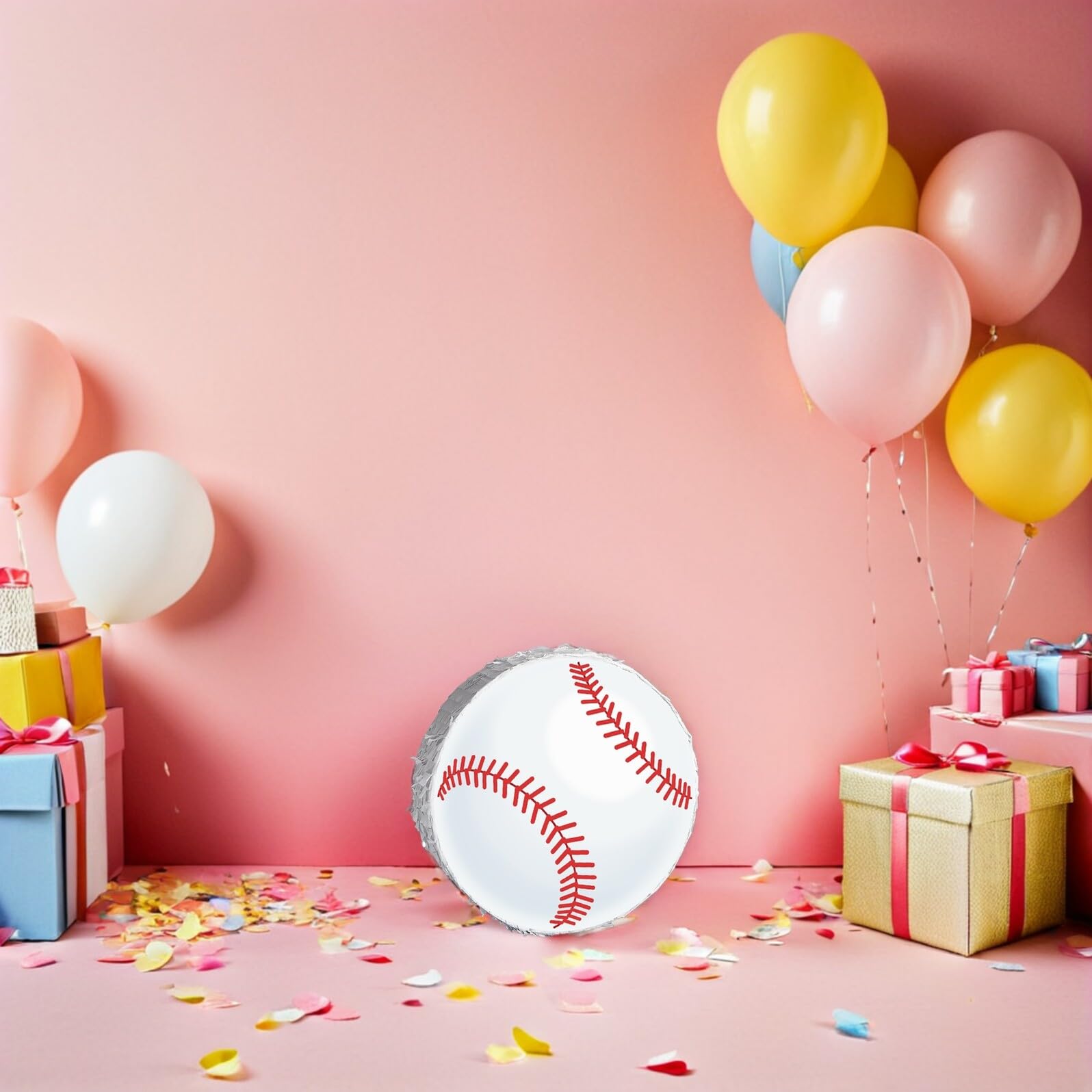 Abaodam Piñata de Béisbol para Fiesta Deportiva Infantil con Cartón y Papel Crepé Incluye Antifaz y Bate Resistente Decoración Colgante Fácil de Rellenar Juego Temático para