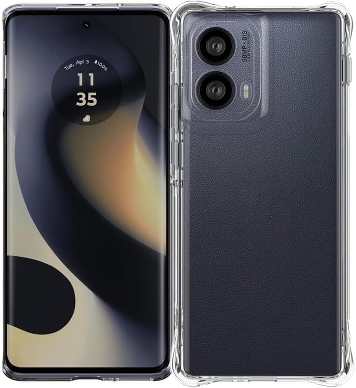 FirstChoice Bumper Transparent for Motorola Moto Edge (2024) 5G, Camera Protection Soft Bumper Transparent Silicon Shockproof Slim Back Cover Case for Motorola Moto Edge (2024) 5G