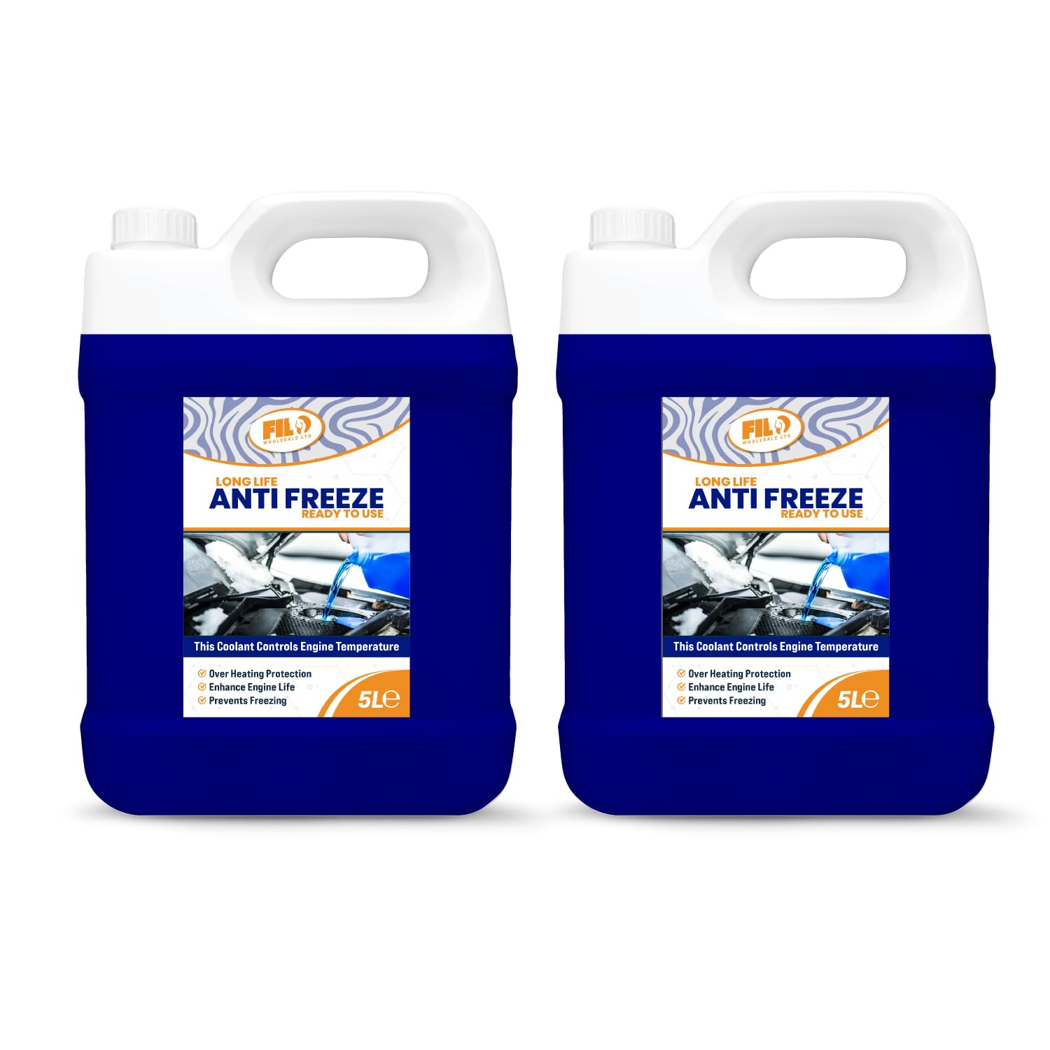 Blue Antifreeze coolant for Car Ready to Use 2x 5L |-30°C Protection Engine Coolant Long-Life Formula | G12 Coolant, G12+ & G13 Compatible | 10L Universal Car Coolant for Summer & Winter Use.
