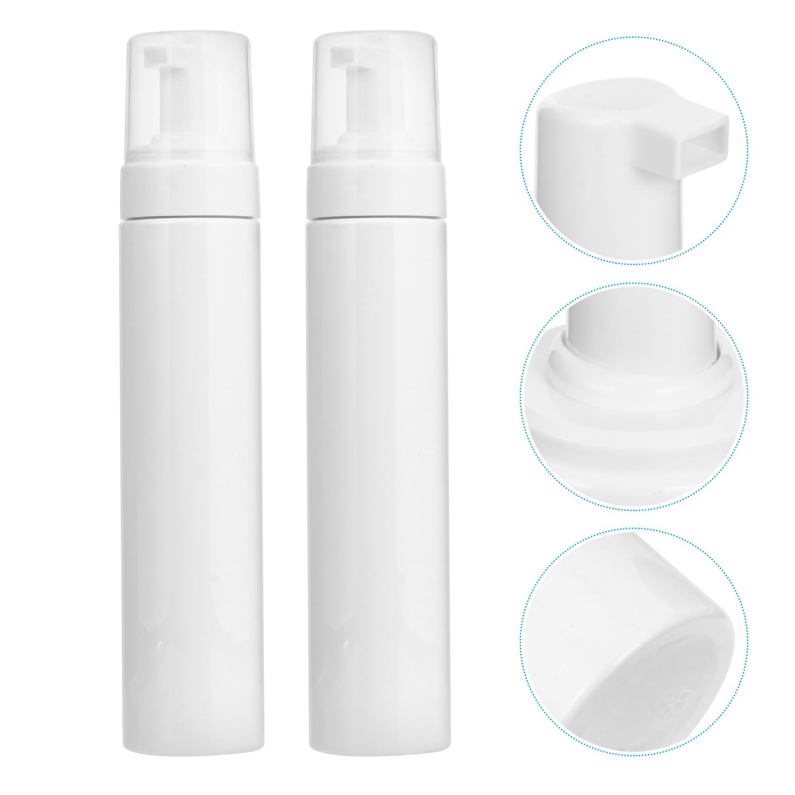 Set di 4 Dispenser per Schiuma 250ml in Plastica Bianca, Ricaricabili per Shampoo e Detergente Viso, per Viaggio D'affari e Uso Ufficio