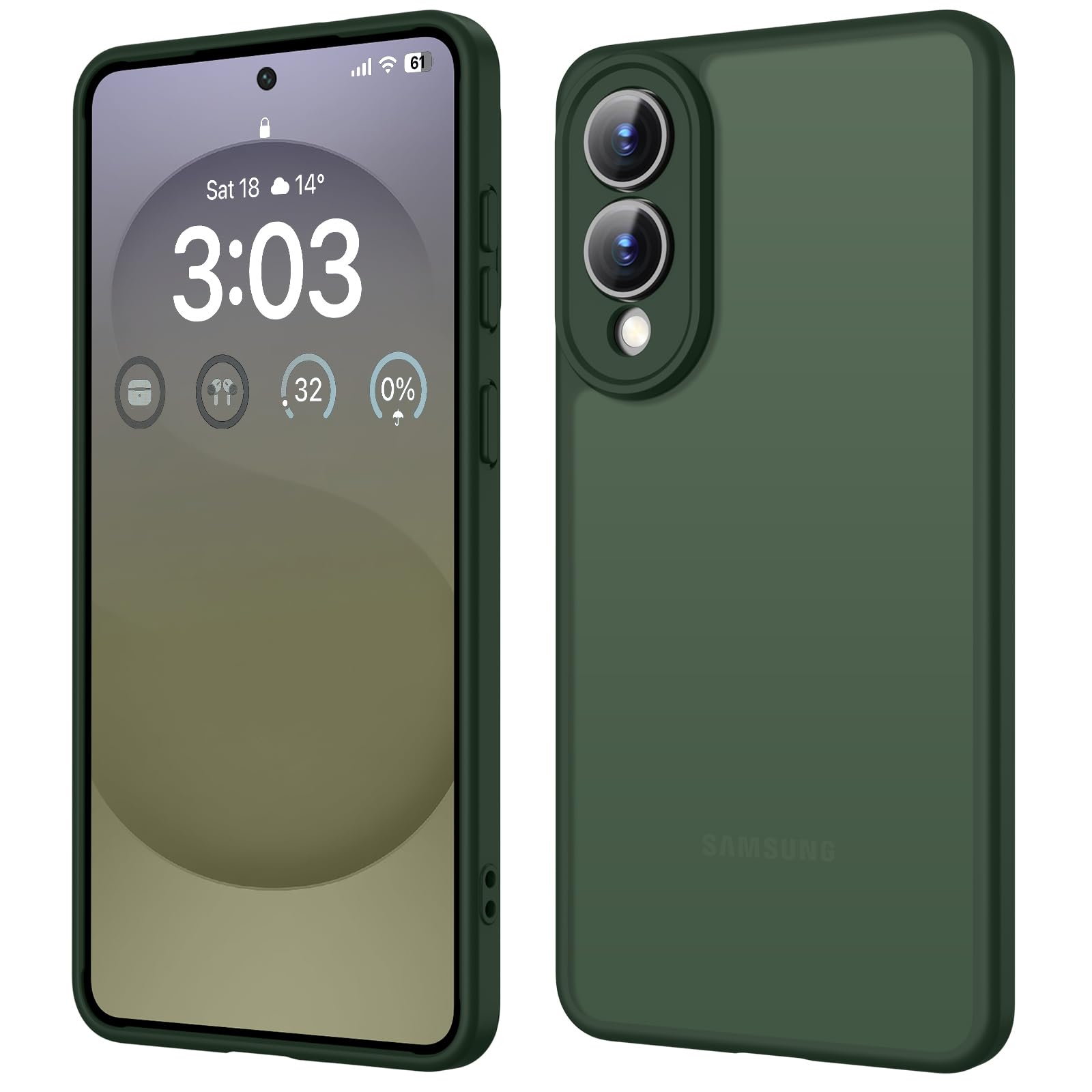 ORDA für Samsung Galaxy S25 Edge Hülle 6,7 Zoll, Vollständiger Kameraschutz Stoßfest Kratzfest Transluzente Rückseite Schutzhülle, Anti-Fingerabdruck Matt Handyhülle für Samsung S25 Edge (Grün)