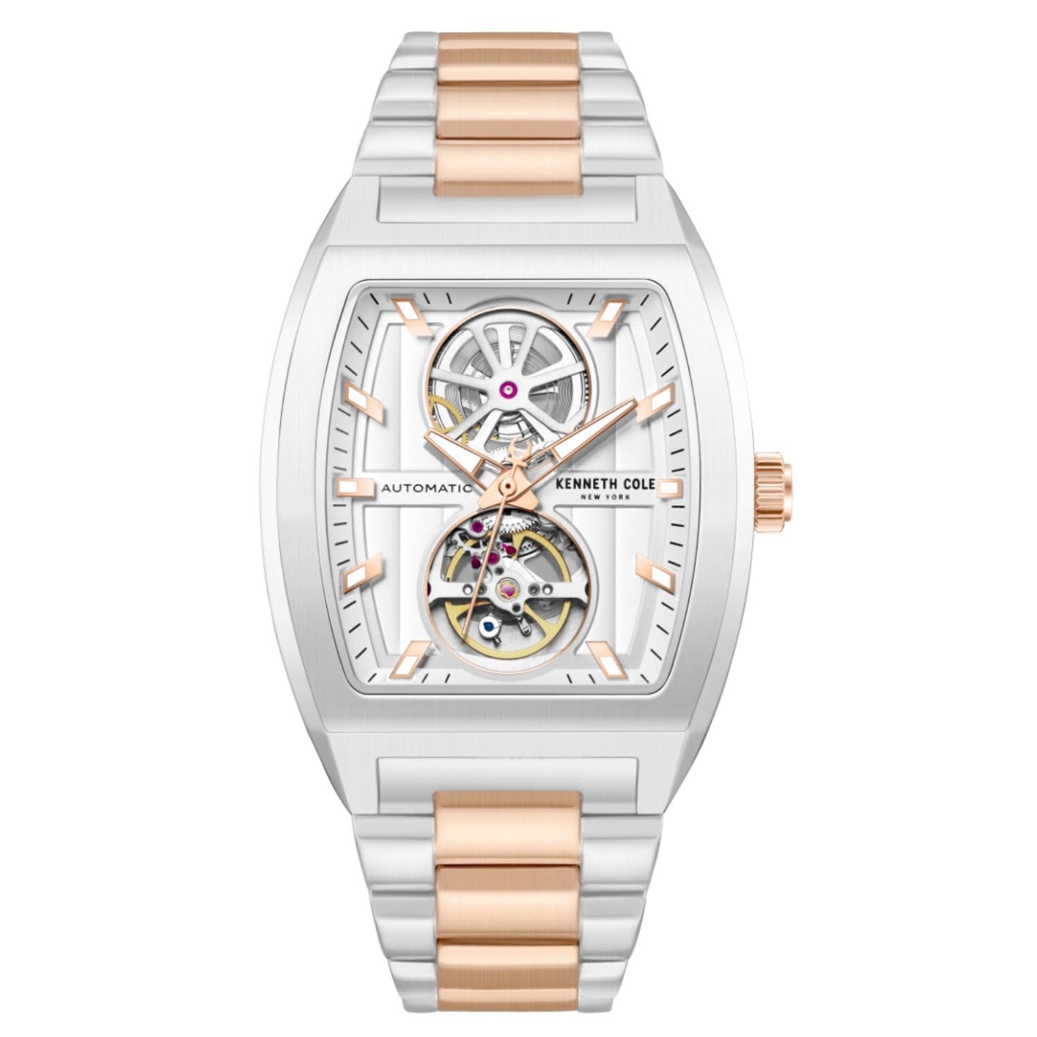 Automatic Analog Silver Dial Two Tone Stainless Steel Strap Watch for Men - KCWGY0058804MNW-image-9