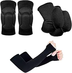 Kit Cotoveleira + Joelheira + Manguito Proteção Solar Manga Longa Anti-impacto Vôlei Futsal Handball Pares Unissex