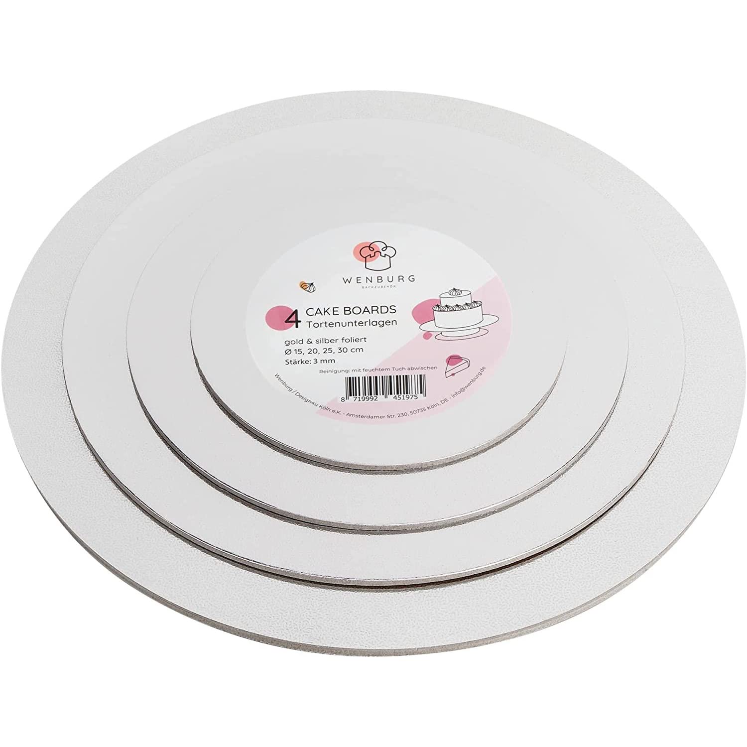 Wenburg Kit de decoración de pasteles para tocadiscos – Herramientas de decoración de pasteles – Decoración de pasteles con soporte giratorio para tartas, alisador de pasteles, tabla de pasteles