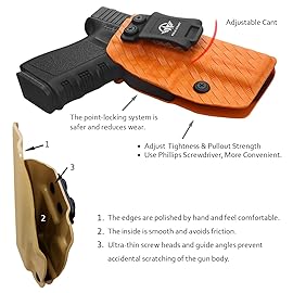 POLE.CRAFT Carbon Fiber IWB Kydex Holster Fits: Glock 19 19X 25 44 45 (Gen 1 2 3 4 5) & Glock 23 32 (Gen 3 4) - Inside Waistband Carry Holster for G19 G19x G23 G25 G32 G44 G45