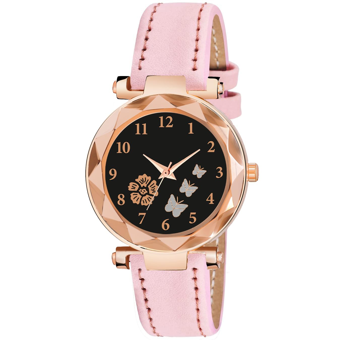 Talgo Alluring Analogue Flower Black Dial and Pink Leather Strap Graceful Stylish Wrist Watch for Girl and Women Pack of 1-GEN-RG-Flower-BF-BLK-D-PNK-CUTL (B0CC2TRPCF) Amazon Price History, Amazon Price Tracker