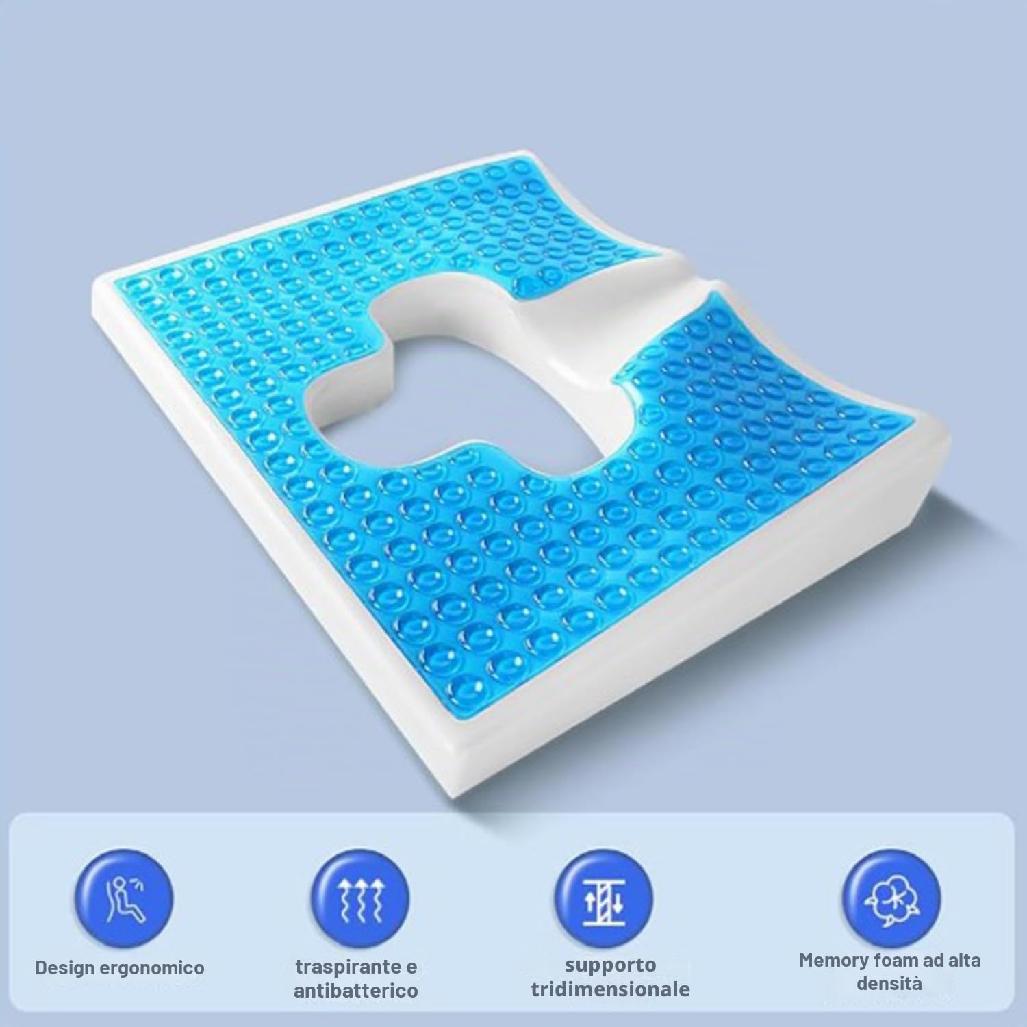 Cuscino Anti-Decubito,Cuscino In Memory Foam Per Il Coccige,Materiale In Fibra,Apertura a Forma Di t,Ottima Traspirabilità,Adatto Per Persone Costrette a Letto o Che Trascorrono Lunghi Periodi Sedute