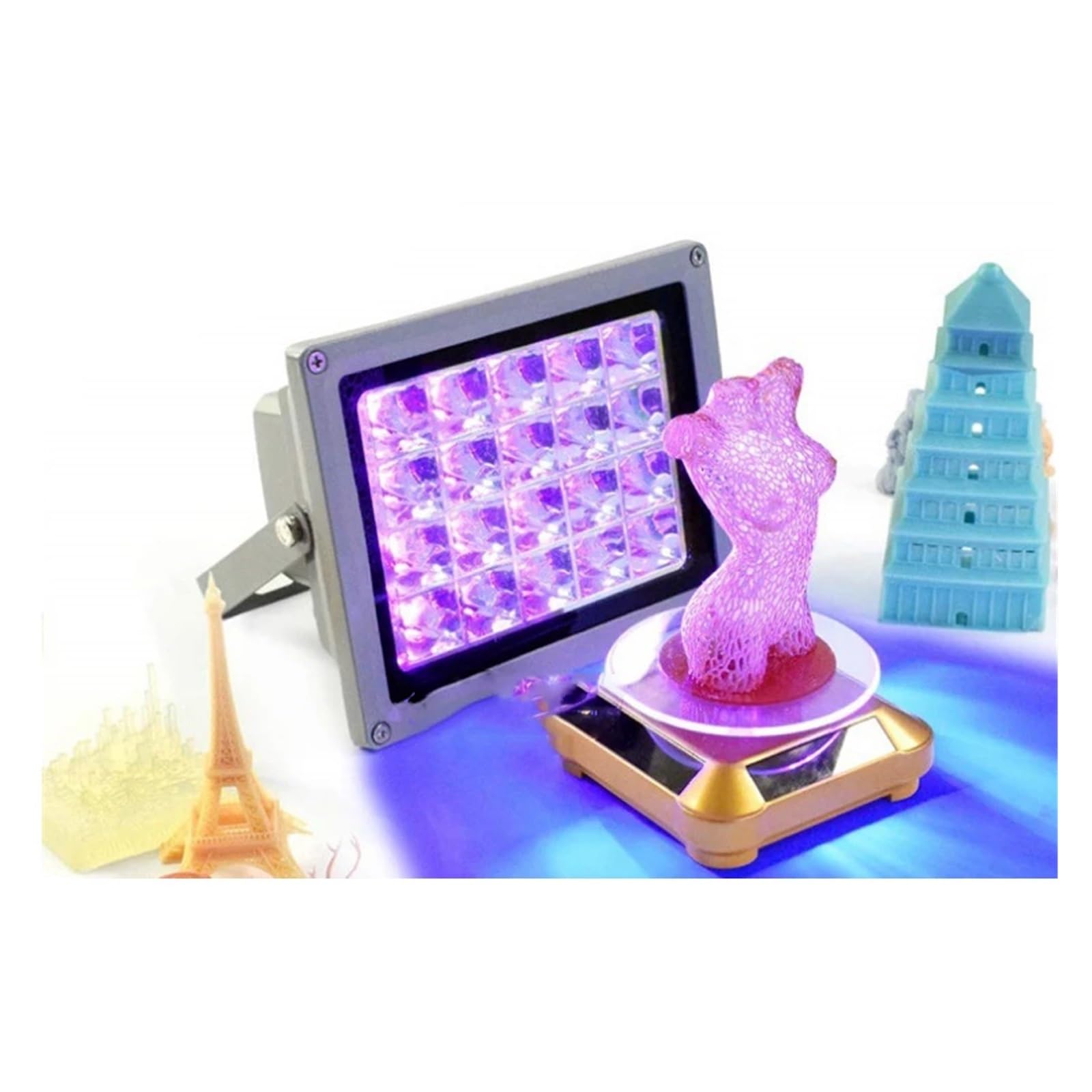 Lampa utwardzająca UV Lampa utwardzająca LED z ultrafioletowym światłem UV do kleju 365 nm, 405 i 395 bezcieniowego na bazie zielonego oleju, żywicy światłoczułej, druk 3D(395nm,100W)