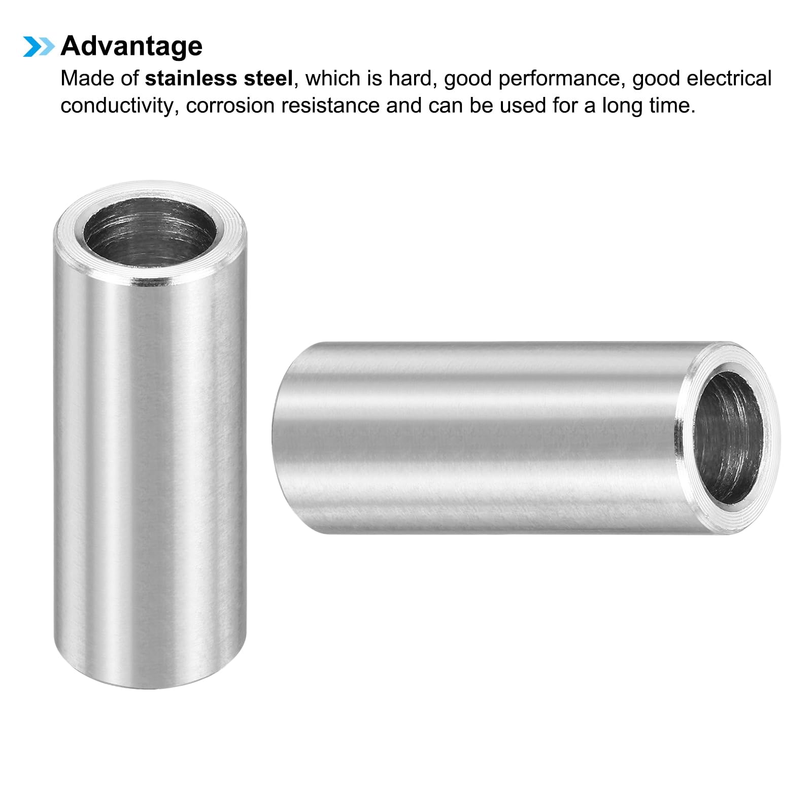 PATIKIL M8 Stainless Steel Spacers, 12Pcs Metal Spacer 8mm ID x 12mm OD x 35mm L Screw Standoff for 5/16" or M8 Screw - Image 4