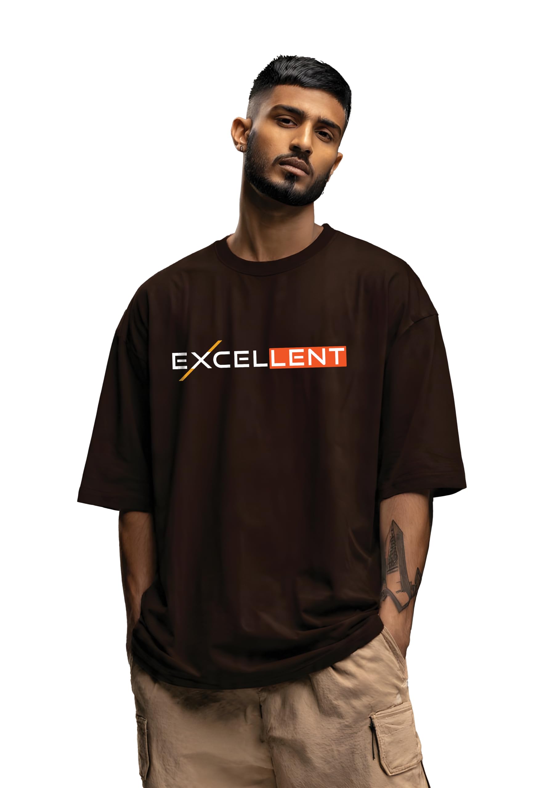 Cotton Graphic Printed Oversized T-Shirt | Round Neck with Half Sleeve - Excellent Print Tshirt Relaxed Fit - Drop Shoulder Tshirts for Mens-image-0