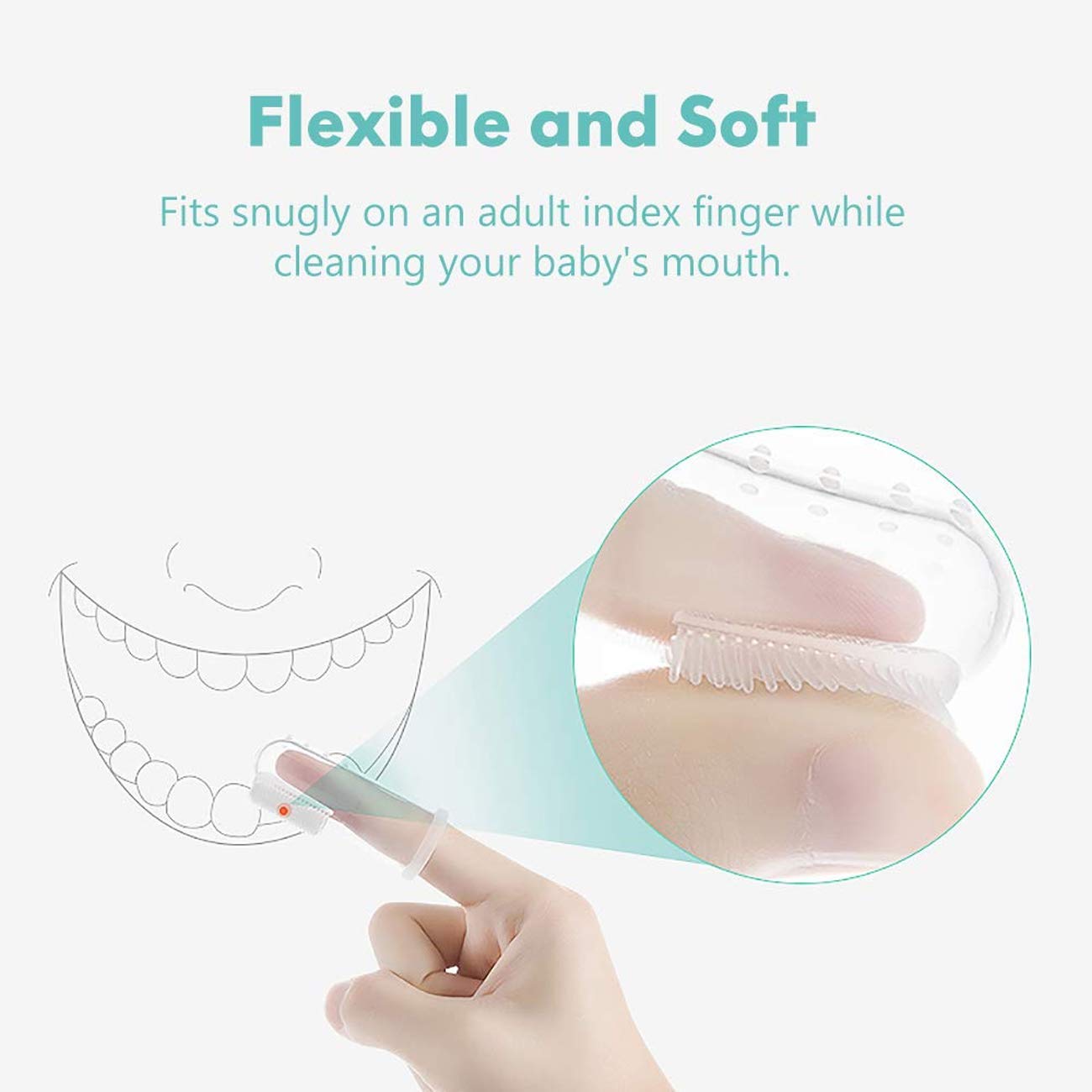 RRJ Silicone Finger Brush with Carry Case Baby Finger Tooth Brush(3 Months to 3 Years) -Pack of 1 4