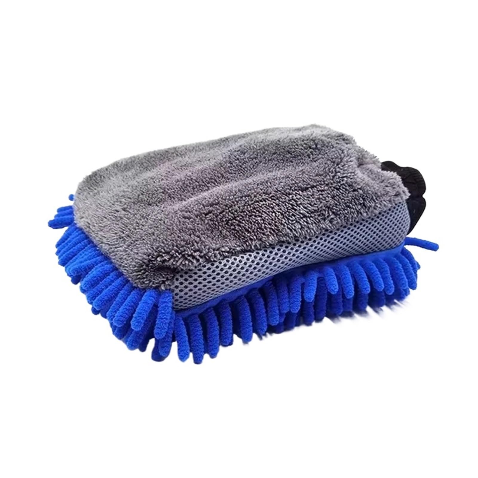 HEUchuan Fleece Car Wash Gloves 5pcs Car Washing Gloves Waterproof Microfiber Cleaning Mitt Detailing Brush Auto Care Double-faced Glove(Blue)